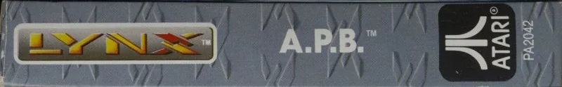 Llom de la capsa d’A.P.B. amb els logotips Lynx i Atari i la referència PA2042.