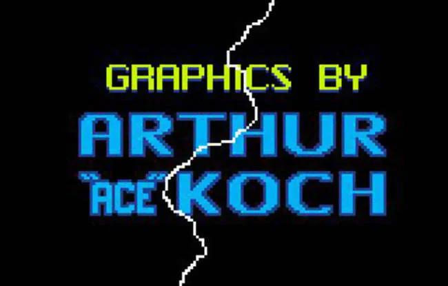Crèdit gràfic d’Arthur «Ace» Koch sobre fons negre, travessat per un llamp blanc.