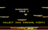 Arena amb WAVE 3 i el missatge COLLECT 3000 SURVIVAL POINTS.