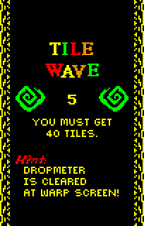 Instruccions de la cinquena onada, Tile Wave, que exigeix superar 40 fitxes.