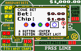 Finestra COME BET amb l’aposta a zero, una fitxa d’un dòlar seleccionada i diverses denominacions disponibles.