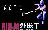 Rètol de l’acte 1 amb Ryu de blau empunyant una espasa i el logotip del joc a sota.