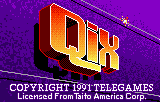 Pantalla de títol amb lletres taronges i grogues, fons violeta i avís de drets d’autor de Telegames de 1991.