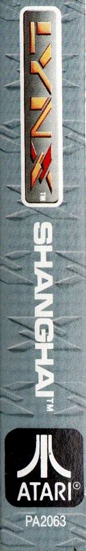 Lateral de la capsa de Shanghai per a Atari Lynx amb els logotips, el títol i la referència PA2063.