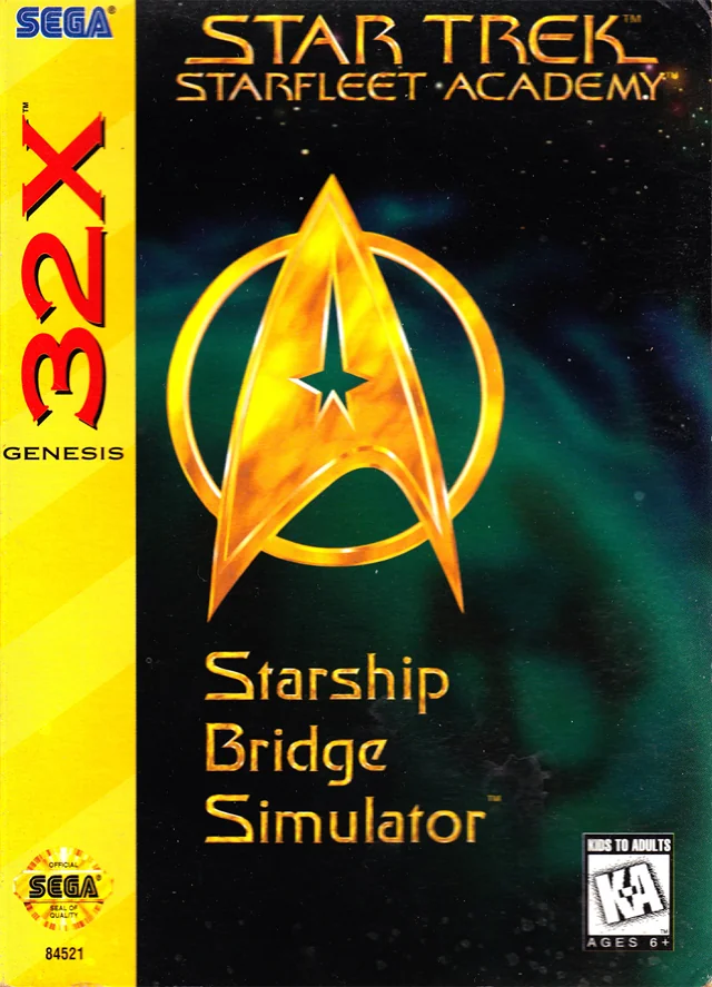 Caràtula frontal nord-americana de Star Trek: Starfleet Academy - Starship Bridge Simulator per a Sega 32X.
