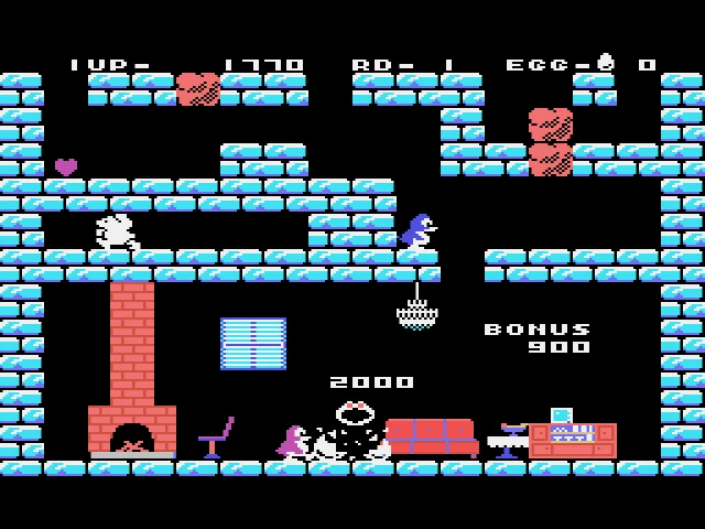 Cambra final amb Fairy, diversos pingüins i una bonificació de 2.000 punts.