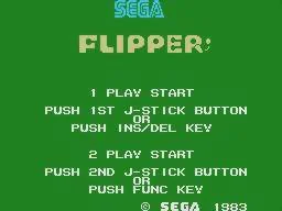 Pantalla de títol de Sega Flipper amb les opcions per iniciar una partida d’un o dos jugadors.