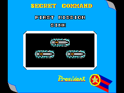 Ordre de la primera missió amb tres submarins representats sota el text SECRET COMMAND.