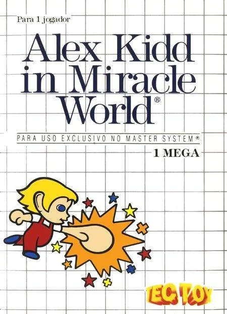 Portada brasilera d’Alex Kidd in Miracle World amb la marca Tec Toy i la indicació 1 MEGA.
