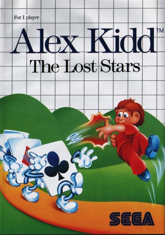 Portada europea d’Alex Kidd: The Lost Stars per a Sega Master System.