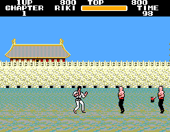 Riki avança cap a dos enemics en el primer capítol de Black Belt.