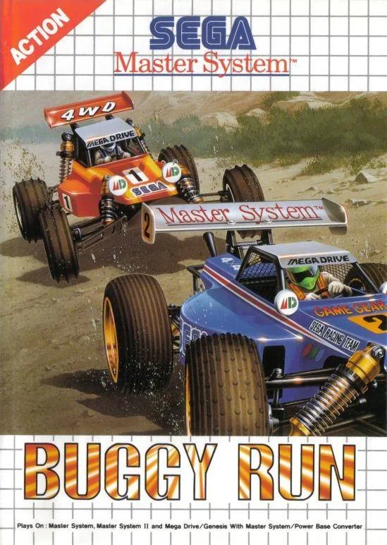 Caràtula frontal europea de Buggy Run per a Sega Master System.