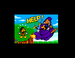 Mizrabel s’endú Minnie sobre una escombra mentre Mickey demana ajuda des de terra.