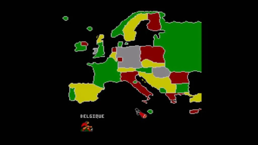 Mapa polític d’Europa a la selecció d’equip de Champions of Europe, amb Bèlgica assenyalada.