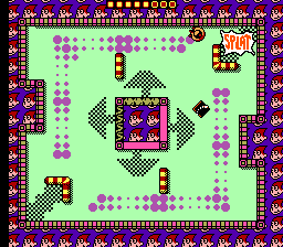 Arena de Pie Slap vista des de dalt, amb dos Splatdrones, obstacles i objectes recollibles.