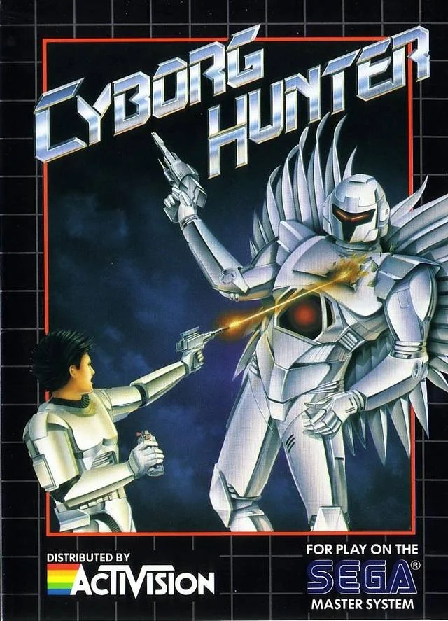 Caràtula frontal nord-americana de Cyborg Hunter amb la marca d'Activision.