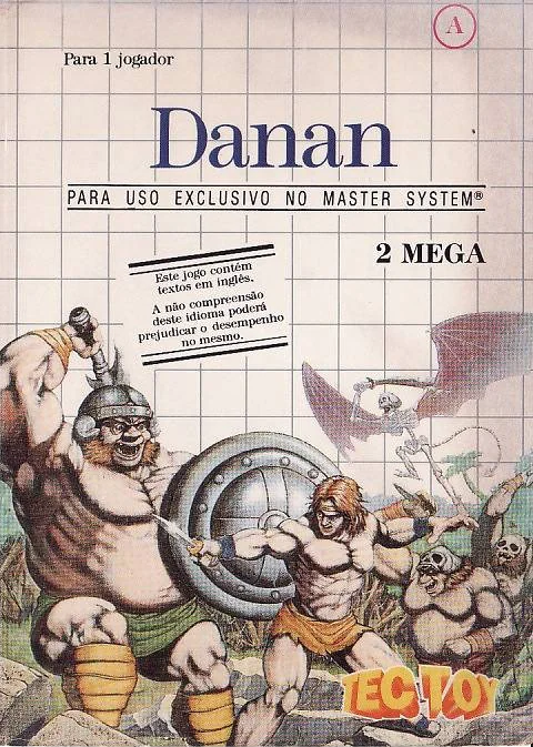 Portada brasilera de Danan per a Master System, amb el logotip de Tec Toy.