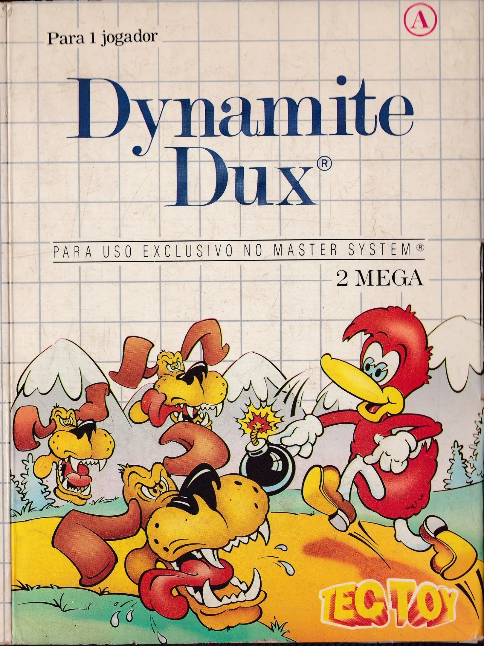 Portada brasilera de Dynamite Dux per a Master System, distribuïda per Tec Toy.