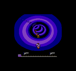 Earthworm Jim i Psy-Crow competeixen davant d’un remolí espacial, amb els indicadors de cursa a la part inferior.