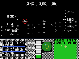Combat nocturn de F-16 Fighting Falcon, amb l’horitzó fosc, un objectiu i el panell d’instruments.
