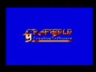 Pantalla de presentació blava amb el logotip de Graftgold Creative Software.