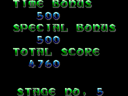 Pantalla de resultats de Gain Ground amb bonificacions de temps i especial.