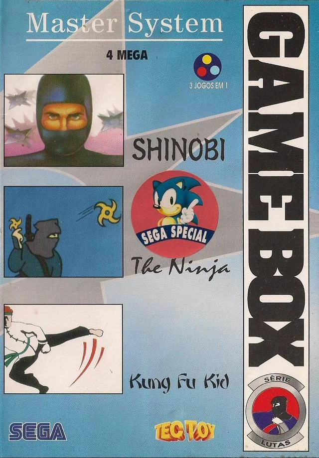 Portada brasilera de Game Box Série Lutas, amb els protagonistes de Shinobi, The Ninja i Kung Fu Kid.