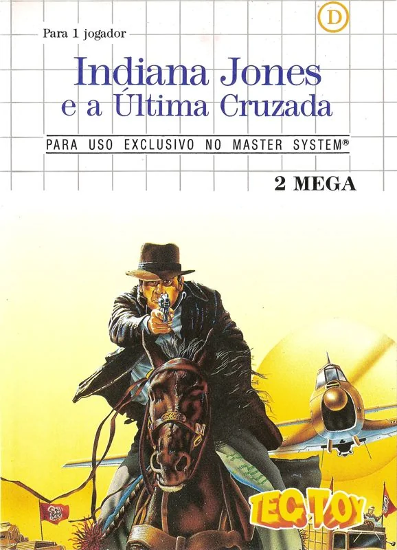 Portada brasilera de Tec Toy amb el títol Indiana Jones e a Última Cruzada i la indicació «2 MEGA».