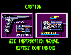 Pantalla d’instruccions de Laser Ghost amb dibuixos de la Light Phaser i del comandament, i les accions de tret normal i especial.