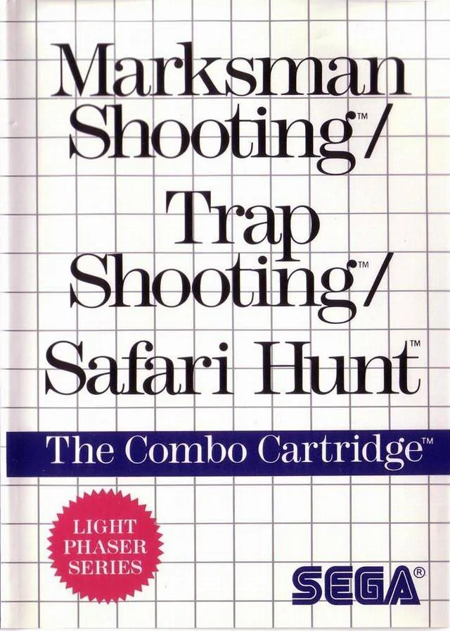Portada europea de Marksman Shooting / Trap Shooting / Safari Hunt amb el distintiu Light Phaser Series.