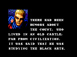 Pantalla narrativa de Master of Darkness amb un retrat i text anglès que introdueix una nova part de la investigació.