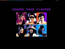Pantalla de selecció de Mortal Kombat amb set retrats de lluitadors disposats en dues files.