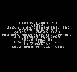 Pantalla de crèdits de Mortal Kombat II amb els noms d’Acclaim, Midway, Probe Software i Sega.