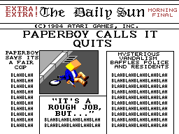 Pantalla de final de partida presentada com una portada de The Daily Sun amb la retirada del repartidor.