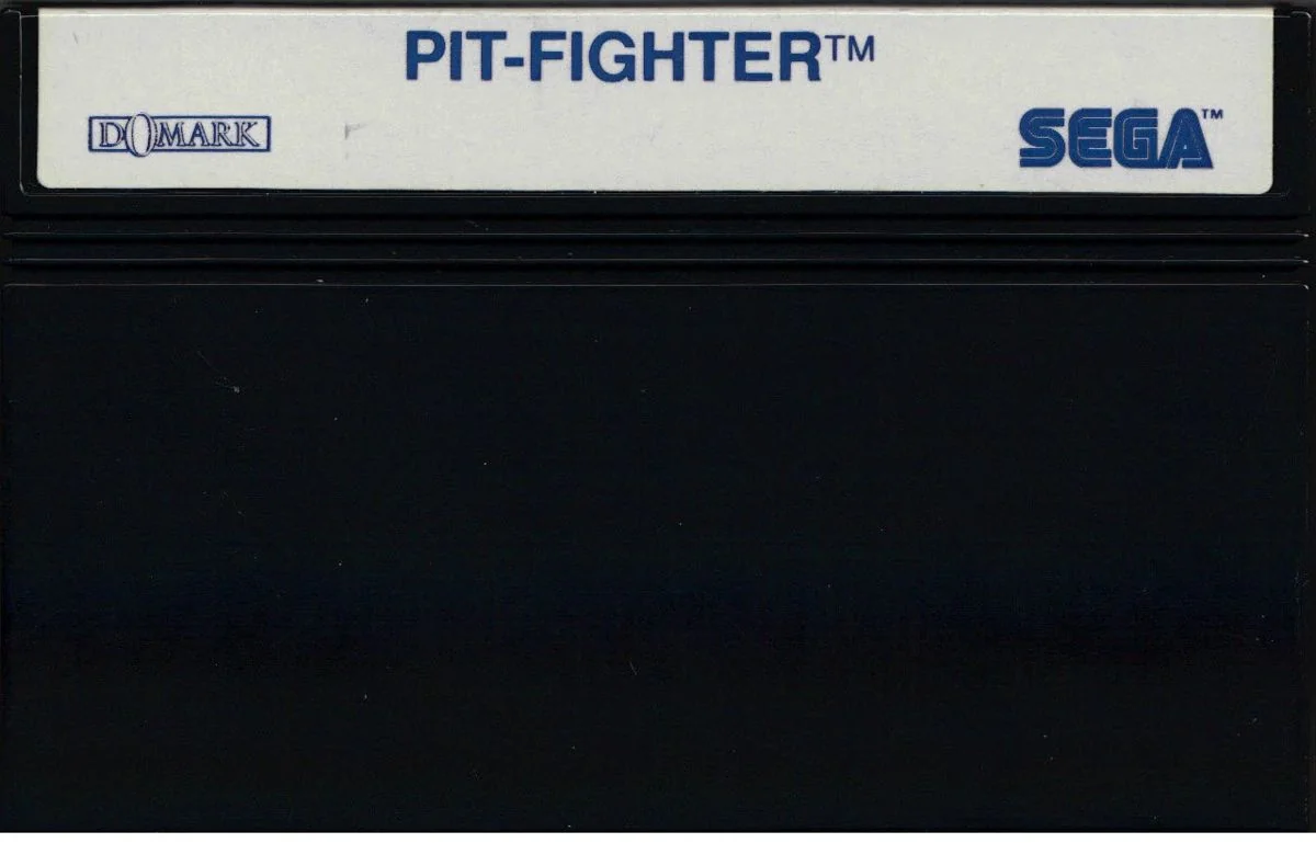 Cartutx europeu de Pit-Fighter amb els logotips de Domark i Sega a l’etiqueta.