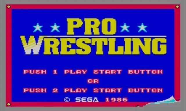 Pantalla de títol occidental de Pro Wrestling amb opcions per a un o dos jugadors.