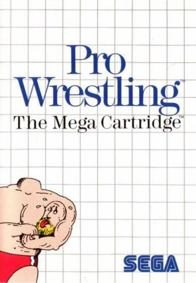 Portada nord-americana de Pro Wrestling, amb quadrícula blanca, el títol i la il·lustració parcial d’un lluitador.