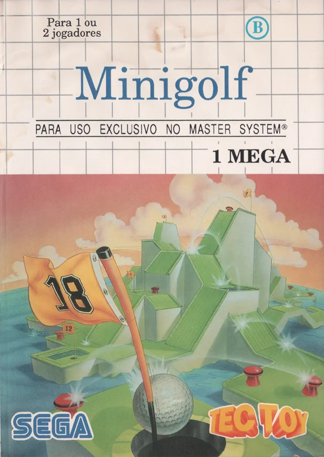 Portada brasilera de Minigolf amb els logotips de Sega i Tec Toy.