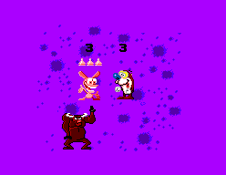 Pantalla de selecció amb Ren i Stimpy al centre i retrats a la part superior.