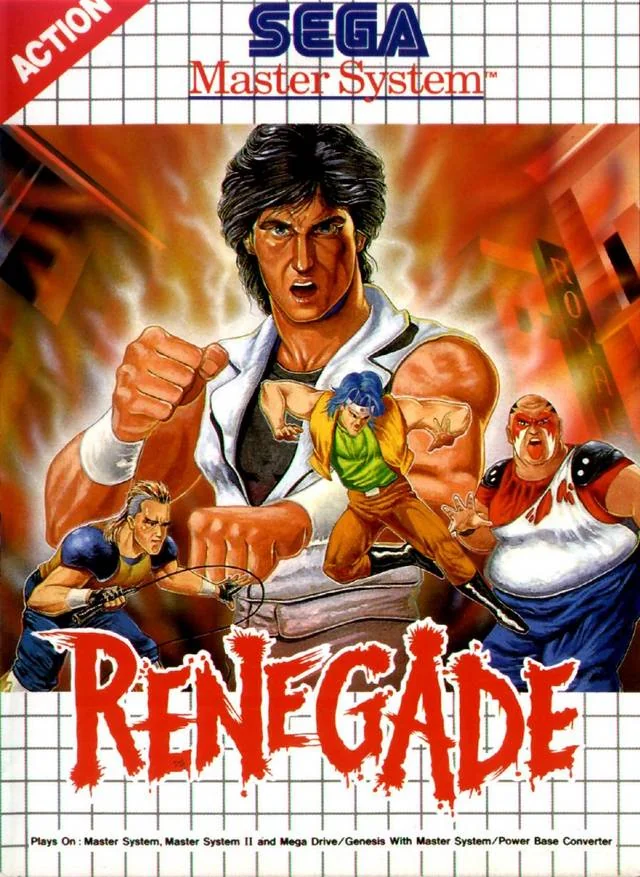 Portada europea de Renegade per a Sega Master System