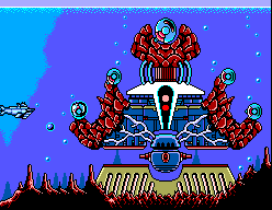 El petit Nautilus combat una gran màquina submarina amb braços articulats i una pinça superior.