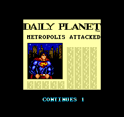 Portada del Daily Planet amb el titular Metropolis Attacked, una imatge de Superman i una continuació disponible.