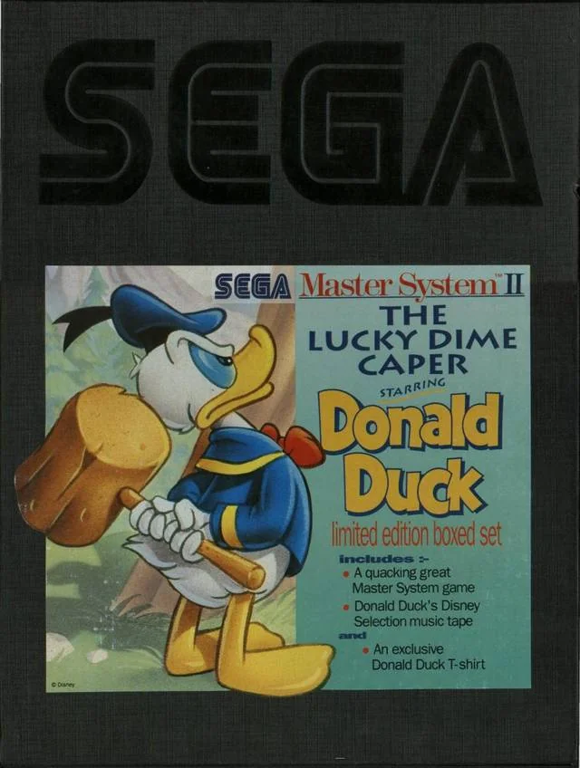 Frontal del conjunt en capsa d’edició limitada The Lucky Dime Caper starring Donald Duck, amb Donald i la relació del contingut.
