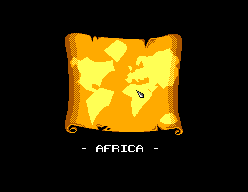 Mapa de selecció de zona amb l’etiqueta AFRICA visible.