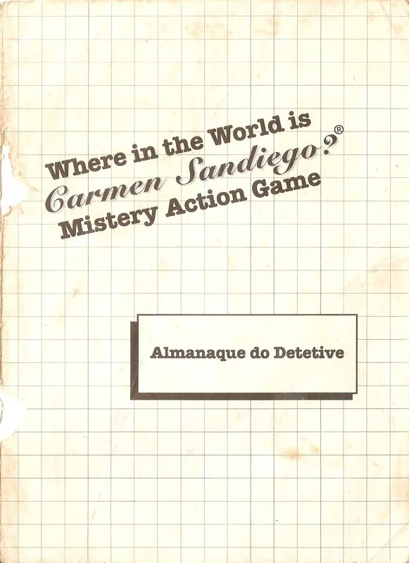 Coberta de l’Almanaque do Detetive brasiler inclòs amb Where in the World Is Carmen Sandiego? per a Master System.