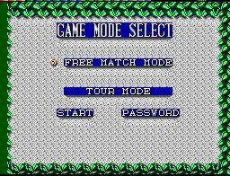 Menú de Wimbledon amb les opcions Free Match Mode, Tour Mode, Start i Password.