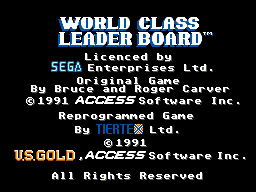 Pantalla inicial amb els noms de Sega Enterprises, Access Software, Tiertex i U.S. Gold.