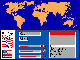 Selecció de participants del Mundial amb els Estats Units ressaltats sobre un mapa del món.