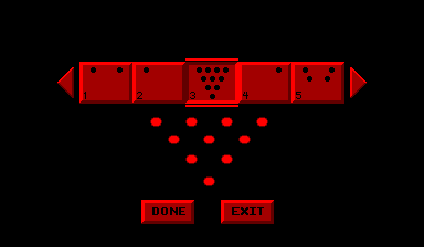 Selector de Practice amb cinc disposicions de bitlles numerades i les opcions per confirmar o sortir.