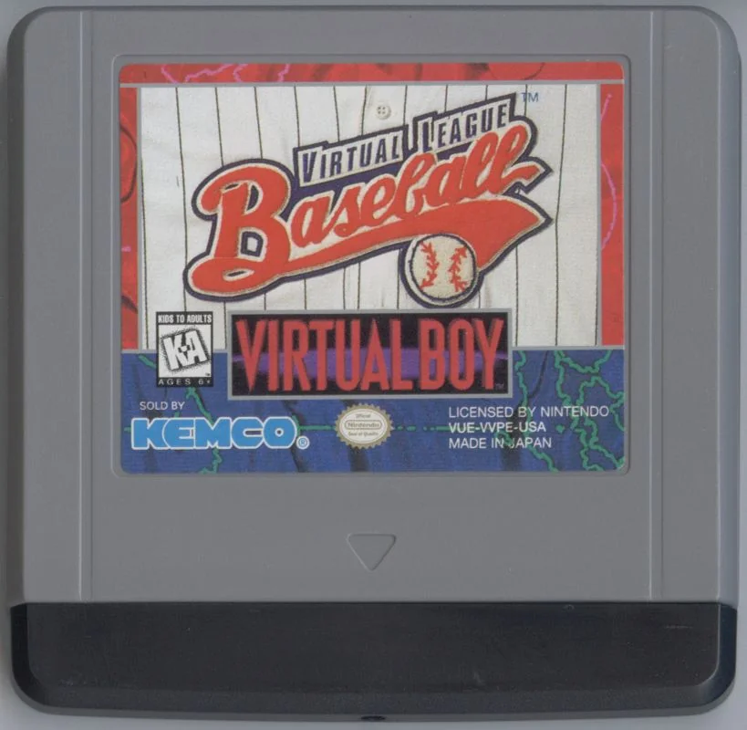 Cartutx gris nord-americà de Virtual League Baseball amb etiqueta, marca Kemco i codi VUE-VVPE-USA.